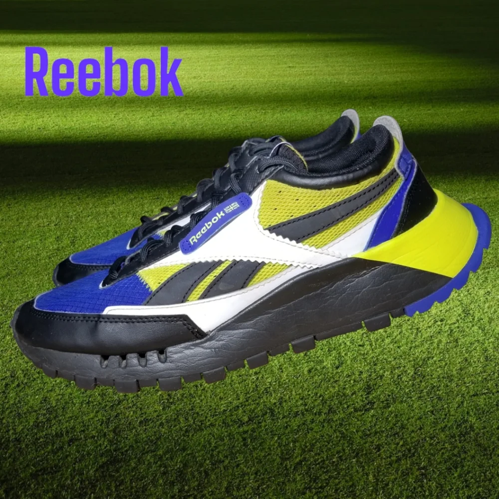 Reebok Classic Leather Legacy "Bright Cobalt/Core Black/Acid Yellow" Shoes - Picture 1 of 9